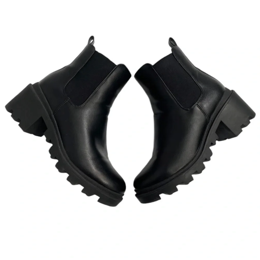 FRENCH CONNECTION Jane Black Platform Ankle Booties Boots Women's Size 9 EU40 - Picture 1 of 16